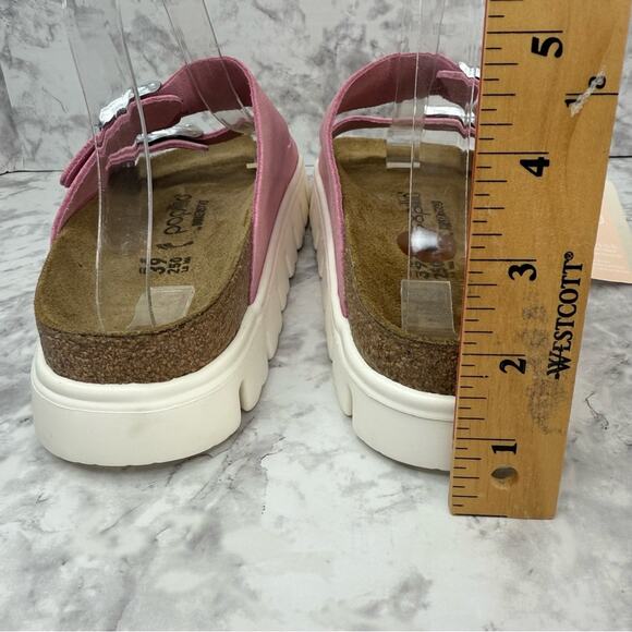 Papillio by Birkenstock Arizona Chunky Suede Leather Candy Pink Sandals WMS Sz 8 - Picture 6 of 14